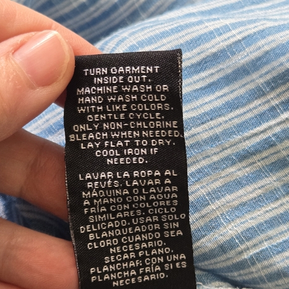 Zac & Rachel Blue And White Striped Womens Medium Blouse - Picture 9 of 10